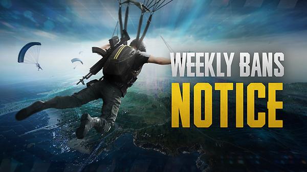 PUBG: BATTLEGROUNDS Weekly Bans Notice (7/8~13/8) thumbnail